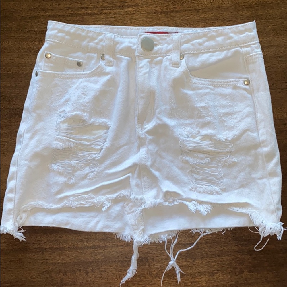 White jean skirt